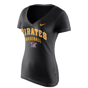 Impressive Pittsburgh Pirates Nike Women's New Practice V Neck T Shirt Black