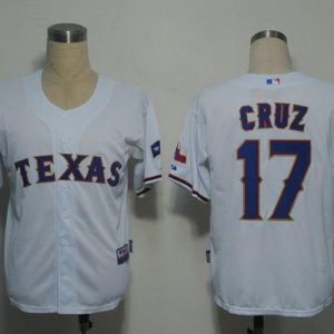 Impressive Rangers #17 Nelson Cruz White Stitched Cool Base MLB Jersey