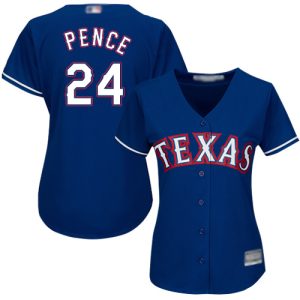 Impressive Rangers #24 Hunter Pence Blue Alternate Women's Stitched MLB Jersey Act fast Only a few left Secure yours today