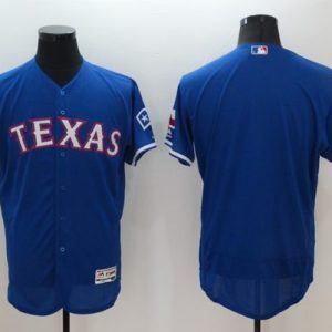 Impressive Rangers Blank Blue Flexbase Authentic Collection Stitched MLB Jersey