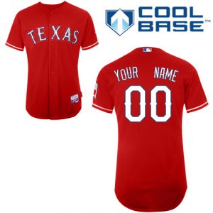 Impressive Rangers Customized Authentic Red Cool Base MLB Jersey (S 3XL)