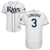 Impressive Rays #3 Evan Longoria White Flexbase Authentic Collection Stitched MLB Jersey