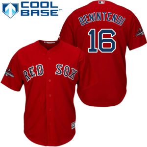 Impressive Red Sox #16 Andrew Benintendi Red New Cool Base 2018 World Series Champions Stitched MLB Jersey