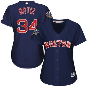 Impressive Red Sox #34 David Ortiz Navy Blue Alternate 2018 World Series Women's Stitched MLB Jersey Hurry Exclusive offer Place your order immediately for a great jersey