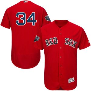 Impressive Red Sox #34 David Ortiz Red Flexbase Authentic Collection 2018 World Series Stitched MLB Jersey