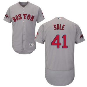 Impressive Red Sox #41 Chris Sale Grey Flexbase Authentic Collection 2018 World Series Champions Stitched MLB Jersey