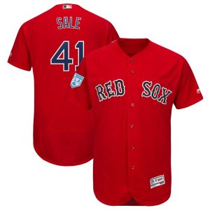 Impressive Red Sox #41 Chris Sale Red 2019 Spring Training Flex Base Stitched MLB Jersey