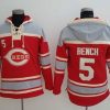 Impressive Reds #5 Johnny Bench Red Sawyer Hooded Sweatshirt MLB Hoodie