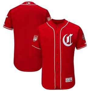 Impressive Reds Blank Red 2019 Spring Training Flex Base Stitched MLB Jersey