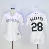 Impressive Rockies #28 Nolan Arenado White Strip Women's Home Stitched MLB Jersey Sports enthusiasts seize this opportunity Order now to feel the game excitement