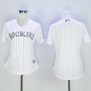Impressive Rockies Blank White Strip Women's Home Stitched MLB Jersey Hurry Exclusive offer Place your order immediately for a great jersey