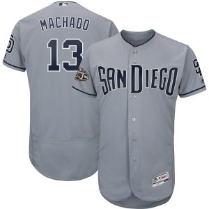 Impressive San Diego Padres #13 Manny Machado Majestic Flex Base Authentic Stitched MLB Jersey Gray