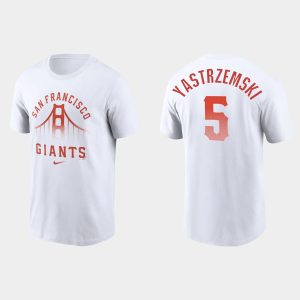 Impressive San Francisco Giants #5 Mike Yastrzemski Men's 2021 City Connect Graphic White T shirt For a short time available Grab yours quickly to own a team jersey
