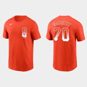 Impressive San Francisco Giants #70 Joe Mccarthy Men's 2021 City Connect Practice Orange T shirt For a short time available Grab yours quickly to own a team jersey