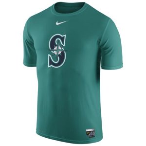 Impressive Seattle Mariners Nike Authentic Collection Legend Logo 1.5 Performance T Shirt Aqua