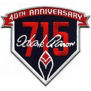 Impressive Stitched 2014 Atlanta Braves Hank Aaron's 715th Home Run 40th Anniversary Jersey Patch