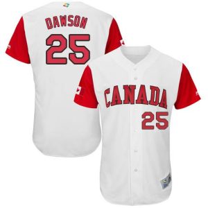 Impressive Team Canada #25 Shane Dawson White 2017 World MLB Classic Authentic Stitched MLB Jersey