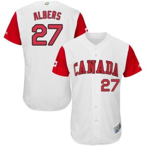 Impressive Team Canada #27 Andrew Albers White 2017 World MLB Classic Authentic Stitched MLB Jersey