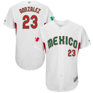 Impressive Team Mexico #23 Adrian Gonzalez White 2017 World MLB Classic Authentic Stitched MLB Jersey