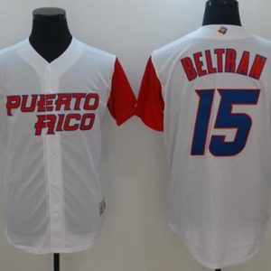 Impressive Team Puerto Rico #15 Carlos Beltran White 2017 World MLB Classic Authentic Stitched MLB Jersey