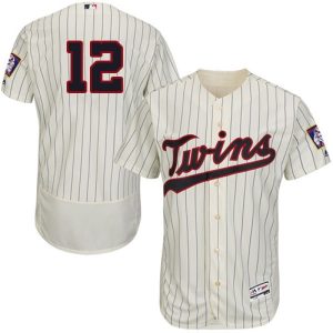 Impressive Twins #12 Jake Odorizzi Cream Strip Flexbase Authentic Collection Stitched MLB Jersey