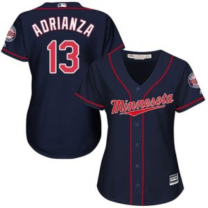 Impressive Twins #13 Ehire Adrianza Navy Blue Alternate Women's Stitched MLB Jersey Sports fans this is your chance Order soon to be part of the action