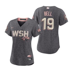 Impressive Washington Nationals #19 Josh Bell Women's Nike Gray 2022 City Connect Replica Jersey Hurry Exclusive offer Place your order immediately for a great jersey