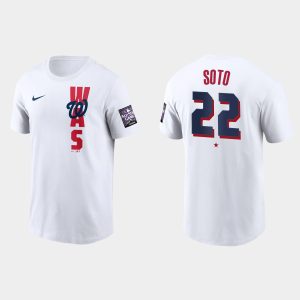 Impressive Washington Nationals #22 Juan Soto Men's 2021 MLB All Star Game Wordmark White T Shirt Act fast Only a few left Secure yours today