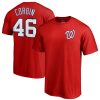 Impressive Washington Nationals #46 Patrick Corbin Majestic Official Name & Number T Shirt Red