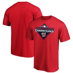 Impressive Washington Nationals Majestic 2019 World Series Champions Logo T Shirt Red