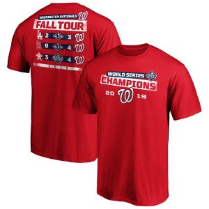 Impressive Washington Nationals Majestic 2019 World Series Champions Milestone Schedule T Shirt Red