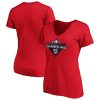 Impressive Washington Nationals Majestic Women's 2019 World Series Champions Logo V Neck T Shirt Red