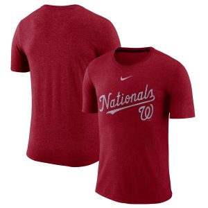 Impressive Washington Nationals Nike Wordmark Tri Blend T Shirt Red