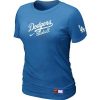 Impressive Women's Los Angeles Dodgers Nike Short Sleeve Practice MLB T Shirt Indigo Blue