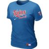 Impressive Women's Minnesota Twins Nike Short Sleeve Practice MLB T Shirt Indigo Blue