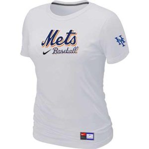 Impressive Women's New York Mets Nike Short Sleeve Practice MLB T Shirt White