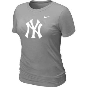 Impressive Women's New York Yankees Heathered Nike Light Grey Blended T Shirt