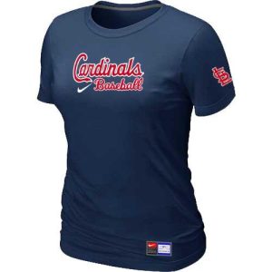 Impressive Women's St.Louis Cardinals Nike Short Sleeve Practice MLB T Shirt Midnight Blue