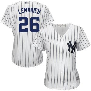 Impressive Yankees #26 DJ LeMahieu White Strip Home Women's Stitched MLB Jersey Act fast Only a few left Secure yours today