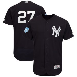 Impressive Yankees #27 Giancarlo Stanton Navy 2019 Spring Training Flex Base Stitched MLB Jersey