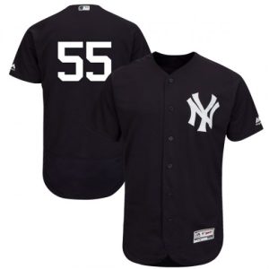 Impressive Yankees #55 Domingo German Navy Blue Flexbase Authentic Collection Stitched MLB Jersey