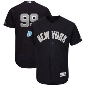 Impressive Yankees #99 Aaron Judge Navy Alternate 2019 Spring Training Flex Base Stitched MLB Jersey