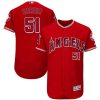 Outstanding Angels of Anaheim #51 Jaime Barria Red Flexbase Authentic Collection Stitched MLB Jersey