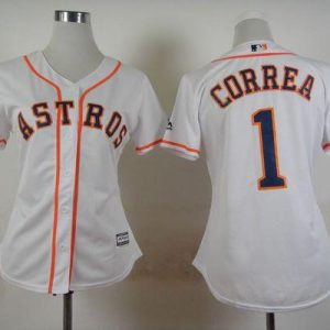 Outstanding Astros #1 Carlos Correa White Home Women's Stitched MLB Jersey Sports enthusiasts seize this opportunity Order now to feel the game excitement