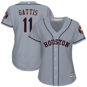 Outstanding Astros #11 Evan Gattis Grey Road Women's Stitched MLB Jersey Hurry Exclusive offer Place your order immediately for a great jersey