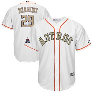 Outstanding Astros #29 Joe Biagini White 2018 Gold Program Cool Base Stitched MLB Jersey