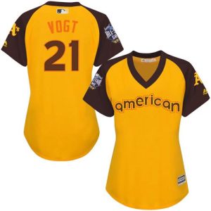 Outstanding Athletics #21 Stephen Vogt Gold 2016 All Star American League Women's Stitched MLB Jersey Act fast Only a few left Secure yours today