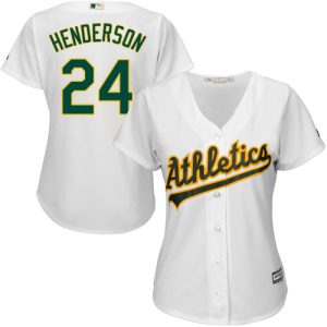 Outstanding Athletics #24 Rickey Henderson White Home Women's Stitched MLB Jersey Hurry Exclusive offer Place your order immediately for a great jersey