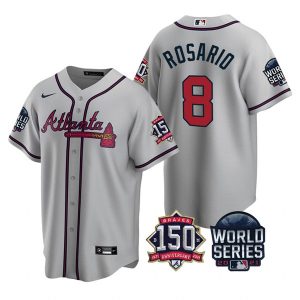 Outstanding Atlanta Braves #8 Eddie Rosario Nike 150th Anniversary 2021 World Series Youth MLB Jersey   Grey Act fast Only a few left Secure yours today