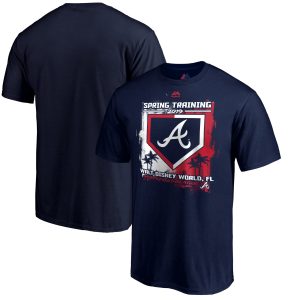 Outstanding Atlanta Braves Majestic 2019 Spring Training Base On Ball T Shirt Navy